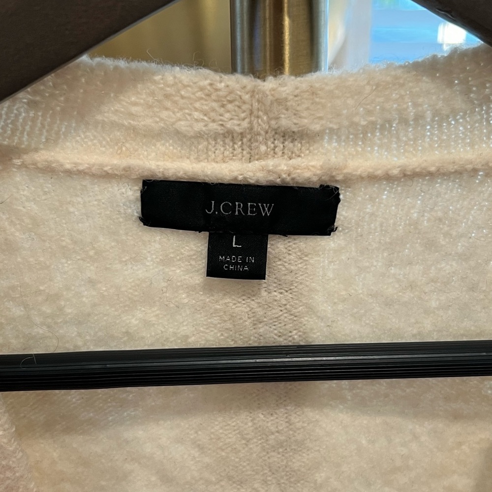 J. Crew Oversized Stretch Wool V-neck Tunic Sweater L - Picture 4 of 6